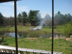 photo of burning brushpile