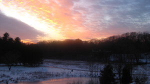 photo of sunset in snow